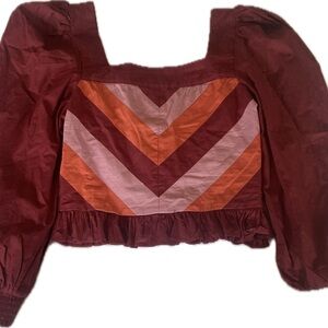 Anthropology cropped ribbed top